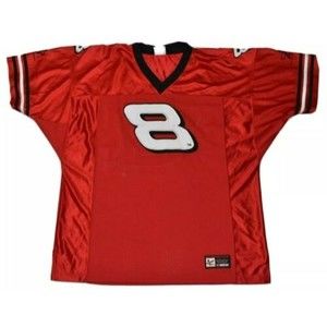 Budweiser Dale Earnhardt Jr Embroidered Football Jersey Size Mens XL Red